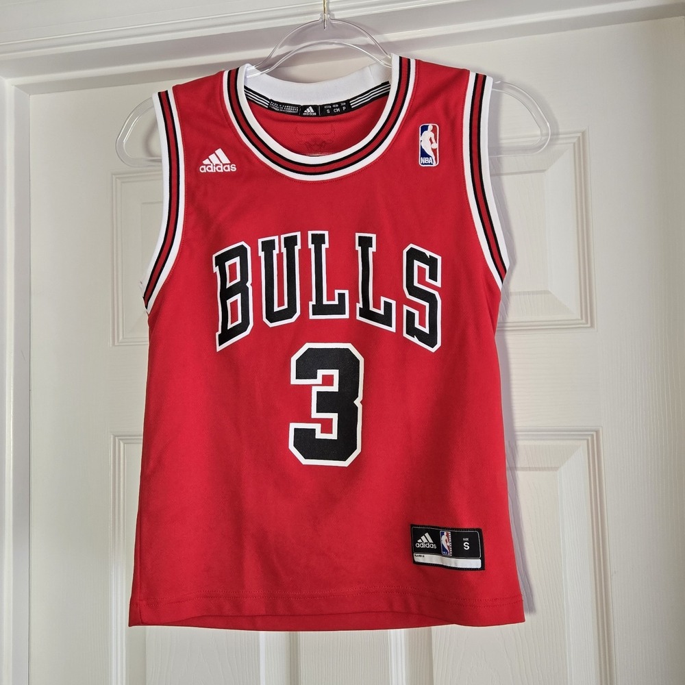 Chicago Bulls Dwayne Wade Youth Size S #3 NBA Basketball Jersey Adidas Unisex